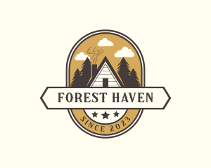 Forest Wood Cabin logo design