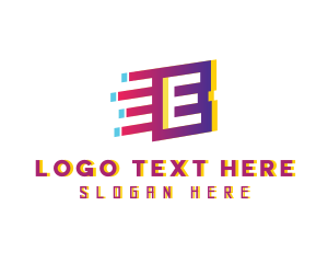 Speedy Motion Letter E logo design