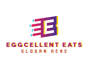 Speedy Motion Letter E logo design