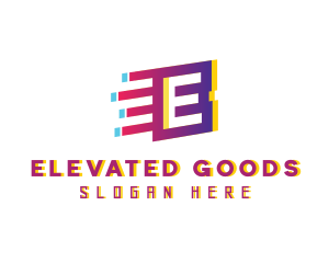 Speedy Motion Letter E logo design