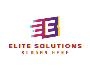 Speedy Motion Letter E logo design