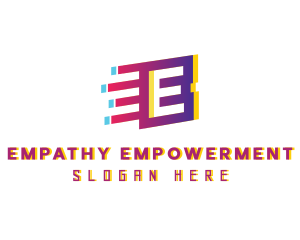 Speedy Motion Letter E logo design