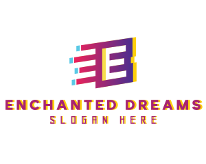 Speedy Motion Letter E logo design