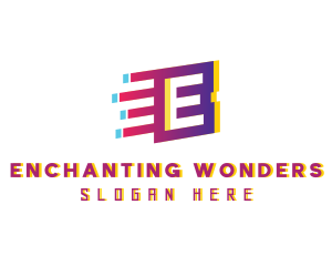 Speedy Motion Letter E logo design