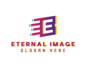 Speedy Motion Letter E logo design