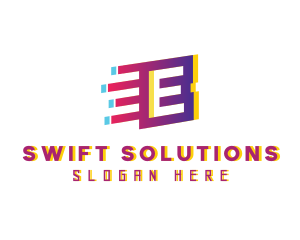 Speedy Motion Letter E logo