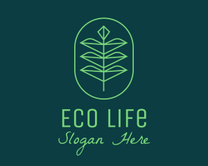 Green Leaf Eco Plant  logo design