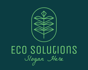 Green Leaf Eco Plant  logo design