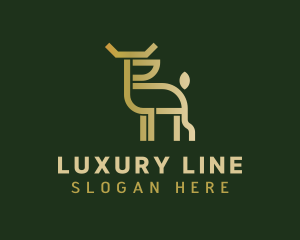 Luxury Deer Outline  logo design