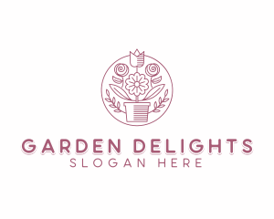 Garden Planting Flower logo design