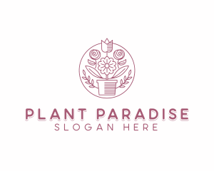 Garden Planting Flower logo design