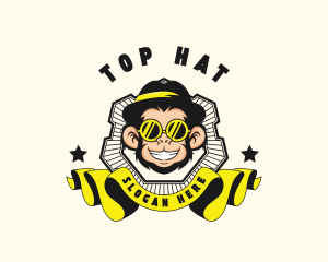 Monkey Hat Sunglasses logo design