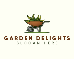 Garden Landscaping Wheelbarrow logo design