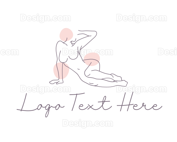 Relaxing Woman Line Art Logo