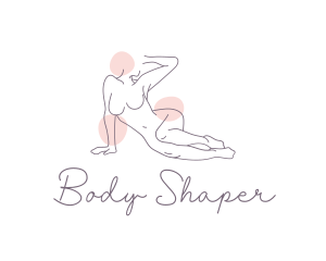 Relaxing Woman Line Art logo design