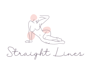 Relaxing Woman Line Art logo design