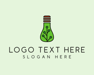 Green Eco Bulb logo design