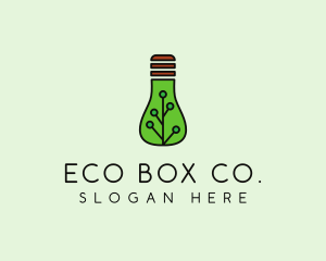 Green Eco Bulb logo design