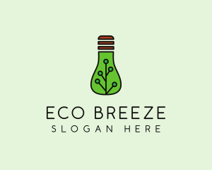 Green Eco Bulb logo design