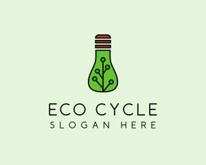 Green Eco Bulb logo design