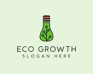 Green Eco Bulb logo design