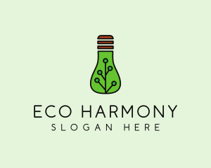 Green Eco Bulb logo design