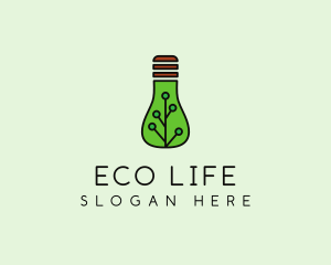 Green Eco Bulb logo design