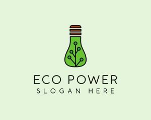 Green Eco Bulb logo design