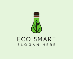 Green Eco Bulb logo design