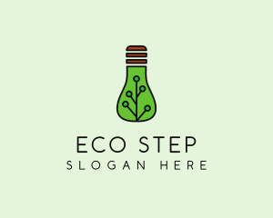 Green Eco Bulb logo design