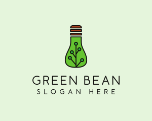 Green Eco Bulb logo design