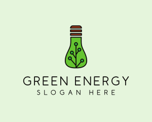 Green Eco Bulb logo design