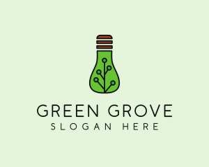 Green Eco Bulb logo design