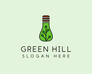 Green Eco Bulb logo design