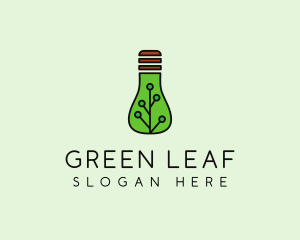 Green Eco Bulb logo design