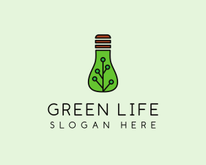 Green Eco Bulb logo design