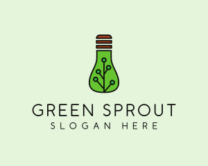 Green Eco Bulb logo design