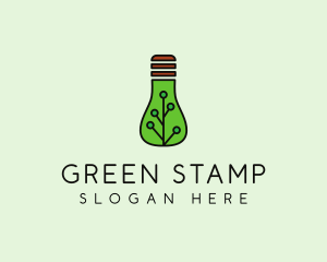 Green Eco Bulb logo design