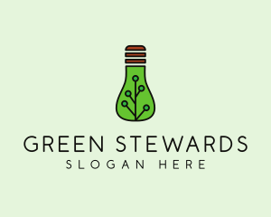 Green Eco Bulb logo design