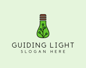 Green Eco Bulb logo design