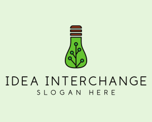 Green Eco Bulb logo design