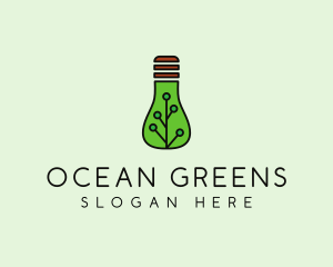 Green Eco Bulb logo design