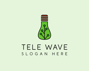 Green Eco Bulb logo design