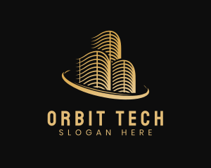 Skyscraper Orbit Business logo design