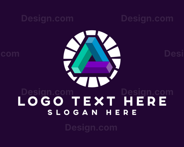 Digital Geometric Triangle Logo