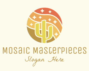 Round Mosaic Desert logo design