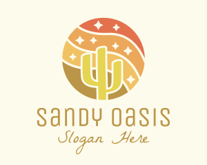 Round Mosaic Desert logo design