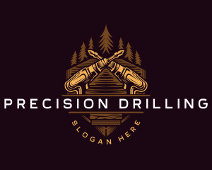 Woodwork Drill Carpentry logo design