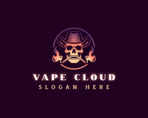 Cowboy Smoking Skull logo design