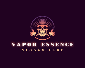 Cowboy Smoking Skull logo design